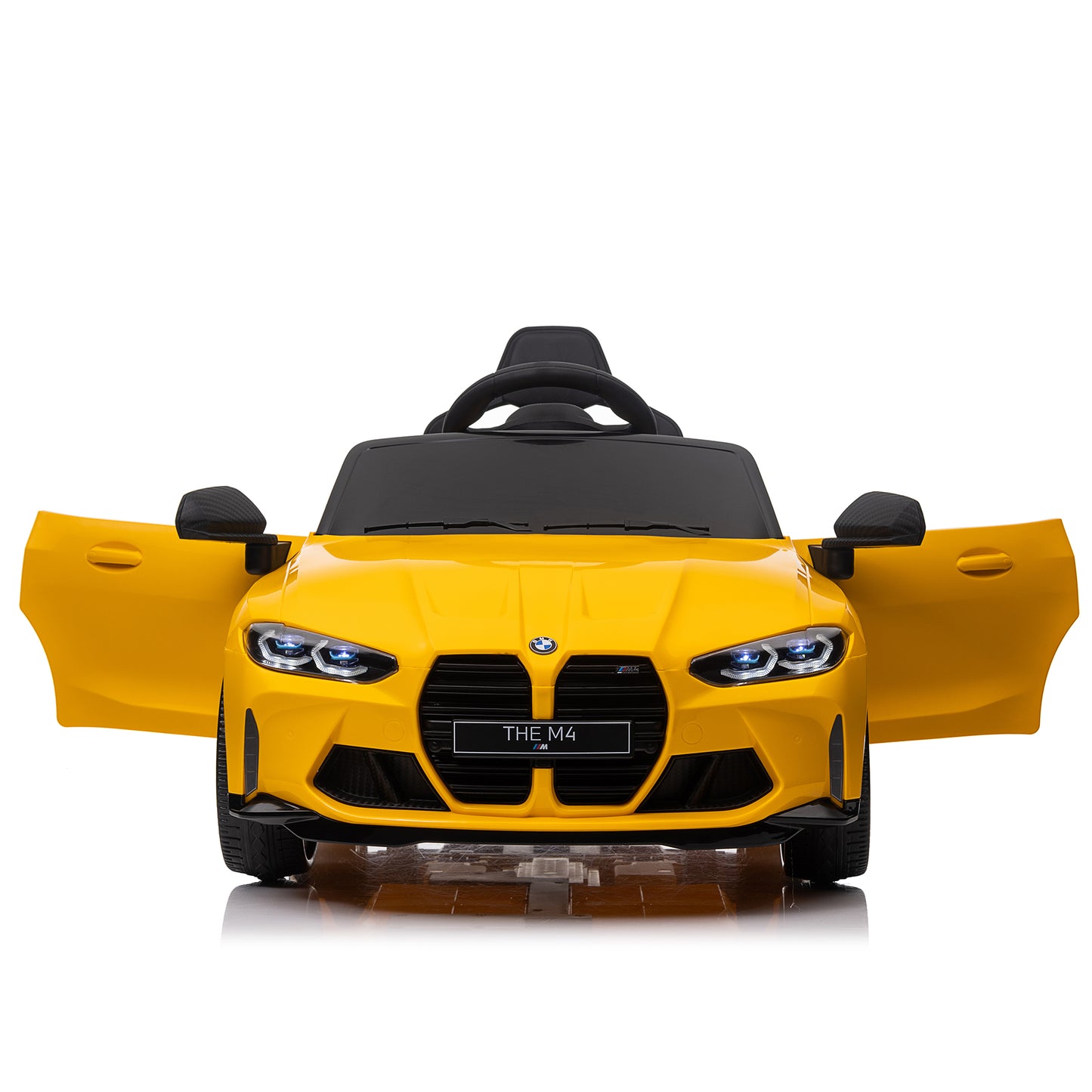 Yellow BMW M4 12v Kids ride on toy car 2.4G W/Parents Remote Control.