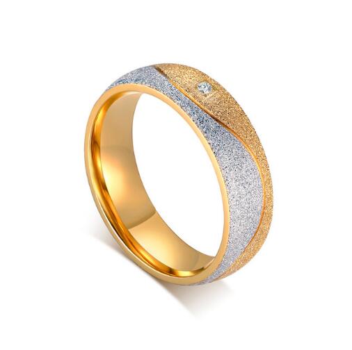 Vnox couple engagement ring for women men sand blasted