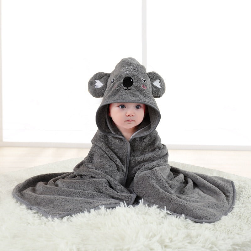 wholesale child baby cartoon animal face elephant hooded towel.
