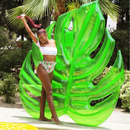 180cm Giant Hawaii Palm Tree Green Leaf Inflatable Float Pool Raft Foliage Floats Water Party Toys Swimming Ring For Adult Child