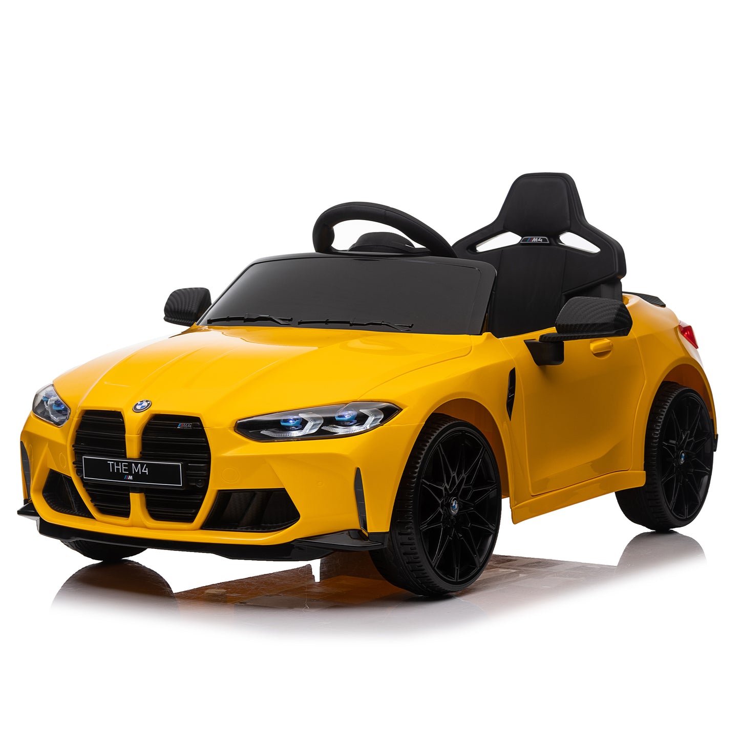 Yellow BMW M4 12v Kids ride on toy car 2.4G W/Parents Remote Control.