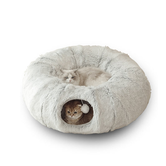 2 in 1 Funny Cat Beds Interactive Play Winter Warm Plush.