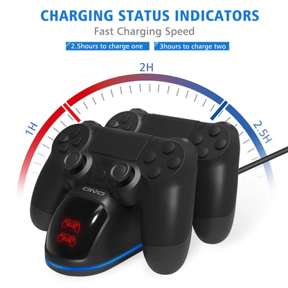 OIVO PS4 Controller Charging Dual Charger Stand with Status Display Screen