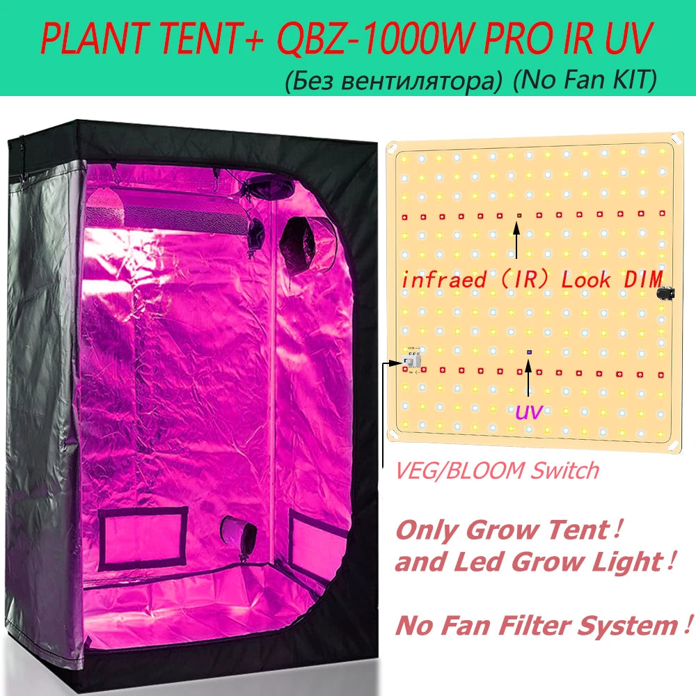 Grow Tent Growbox 1000W Quantum Grow Full Spectrum Led Kit